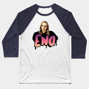 Brian Eno Retro/Glam Graphic Typography Design Baseball T-Shirt